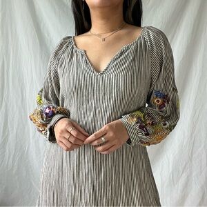 Anthropologie Striped floral dress - Size Small